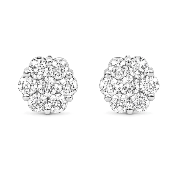 Flower Stud Earrings 14k   1.50ctw