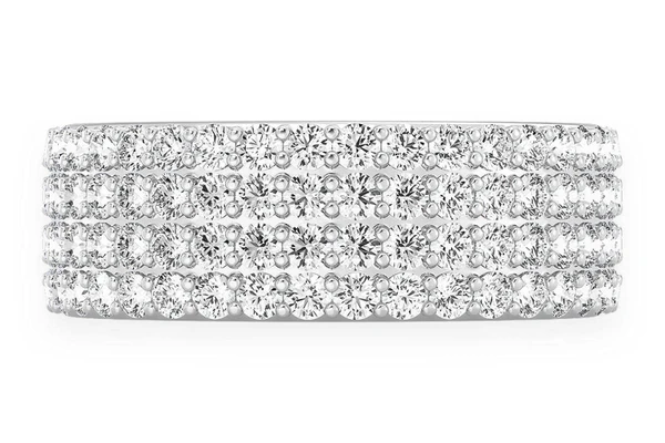  Four Row Round Diamond Band 14k Solid Gold 1.50ctw