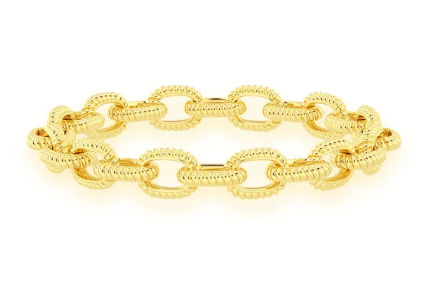 Braided Rolo Bracelet 14k Solid Gold