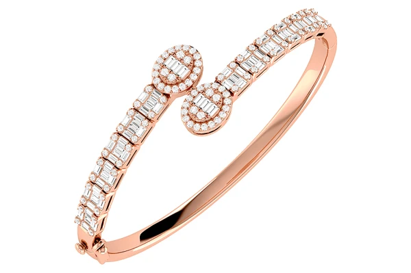 Icebox - Diamond Bypass Bracelet 14k Solid Gold 2.85ctw
