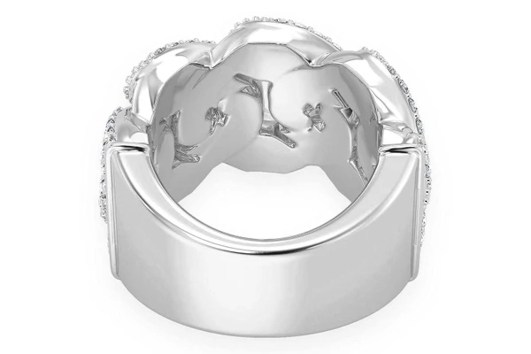 Super Miami Cuban Diamond Ring 14k Solid Gold 2.50ctw