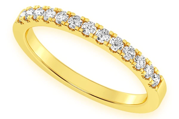 One Row Diamond Band 14k Solid Gold 0.33ctw