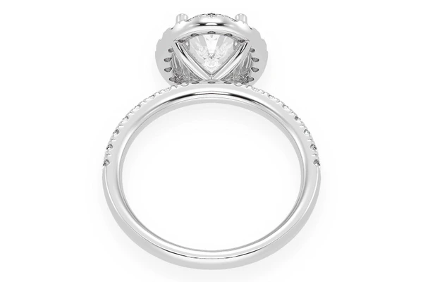 Thav - 1.00ct Oval Solitaire - Scallop Halo One Row - Diamond Engagement Ring - All Natural Vs Diamonds