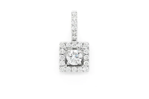 Square Halo Diamond Pendant 14k Solid Gold 0.50ctw
