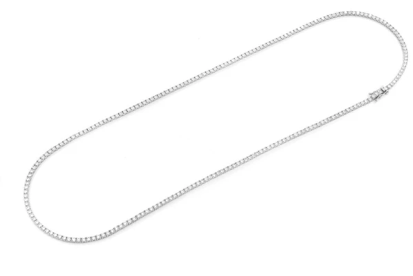 6pt Prong Set Diamond Tennis Necklace 14k Solid Gold 10.50ctw