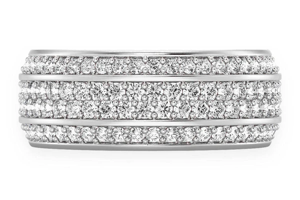  Four Row Beveled Diamond Band 14k Solid Gold 1.45ctw