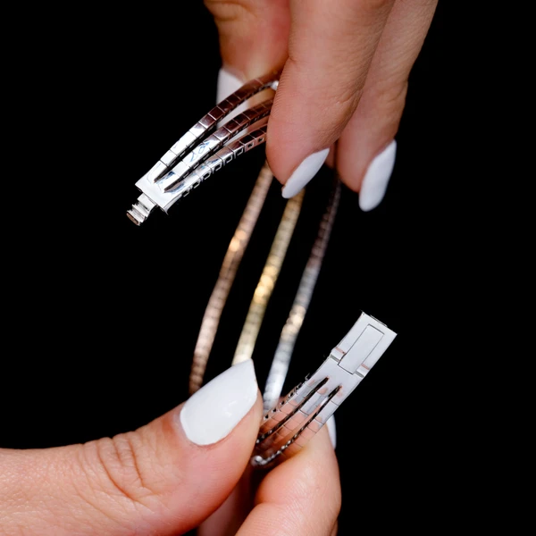 Tri-Tone Diamond Split Flex Bangle Bracelet 14k Solid Gold 3.05ctw