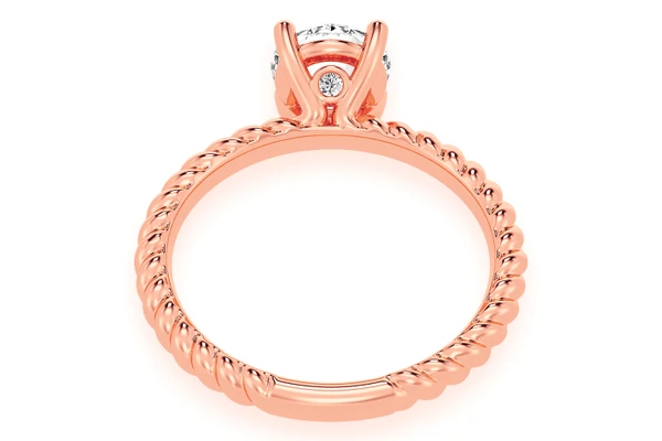 1.00ct Round Twist Band Solitaire Ring 14k - All Natural Vs Diamonds