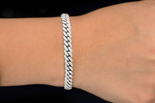 4MM Miami Cuban Diamond Bracelet 14k Solid Gold 1.50ctw