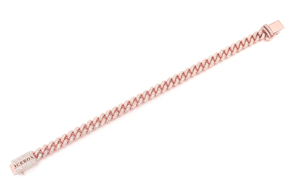8MM Miami Cuban Diamond Bracelet 14k Solid Gold 4.00ctw