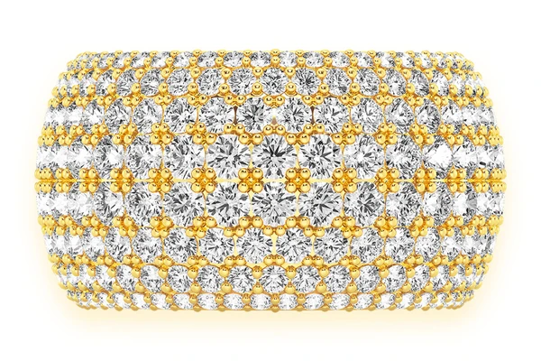 Eight Row Diamond Band 14k Solid Gold 3.25ctw