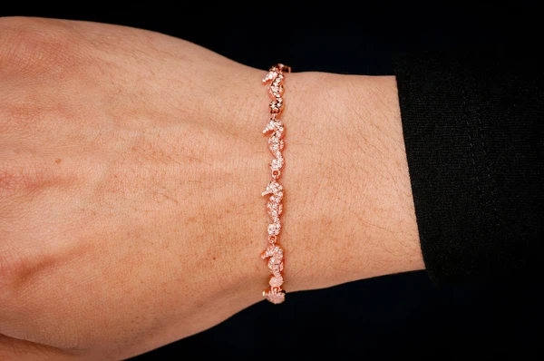 Seahorse Eternity Diamond Bracelet 14k Solid Gold 1.35ctw