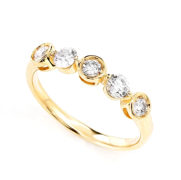 Dual Setting Round Diamond Band Ring 14k Solid Gold 0.55ctw 
