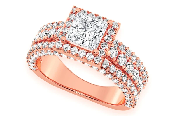 Tripp - 1.00ct Princess Diamond Engagement Ring 14k Solid Gold