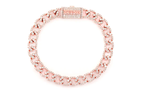 8MM Elongated Miami Cuban Diamond Bracelet 14k Solid Gold 6.25ctw