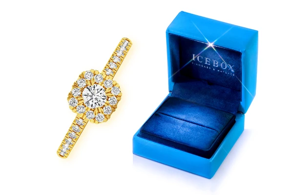 0.50ctw - Single Band Double Layer Square - Diamond Engagement Ring - All Natural