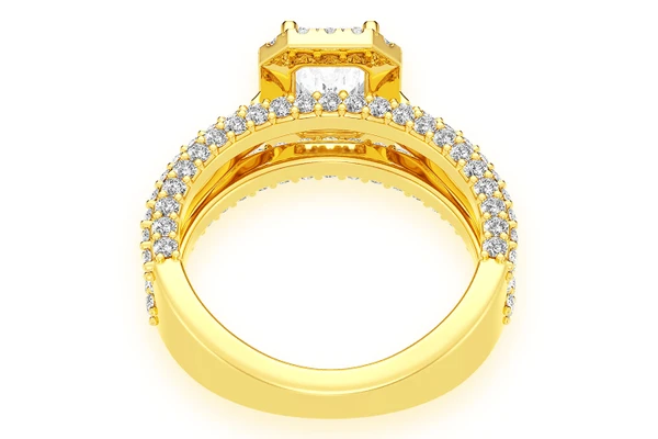 Tripp - 1.00ct Emerald Diamond Engagement Ring 14k Solid Gold