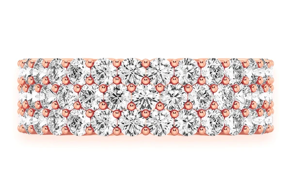 3 Row Diamond Band 14k Solid Gold 2.20ctw