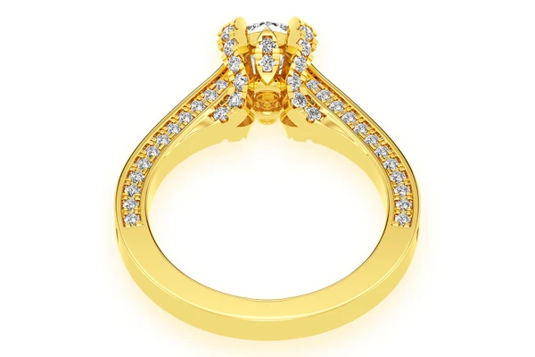 Chant - 1.00ct Round Solitaire - Deluxe One Row Scallop - Diamond Engagement Ring - All Natural Vs Diamonds