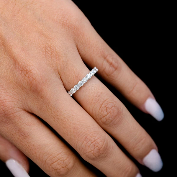 11 Stone Diamond Anniversary Band 14k Solid Gold 0.75ctw 