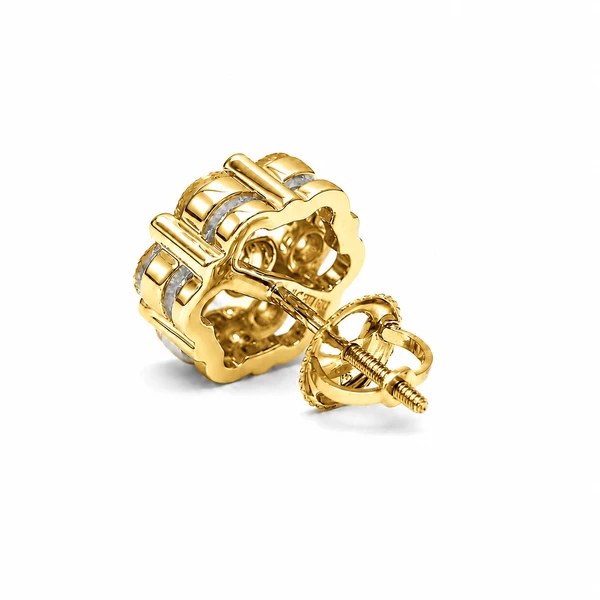 Flower Stud Earrings 14k   4.00ctw