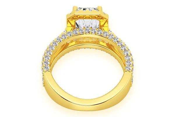 Tripp - 2.00ct Emerald Cut Solitaire - Triple Band - Engagement Ring - Natural Diamonds