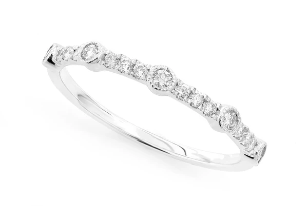 Diamond Stackable Band 14k Solid Gold .20ctw