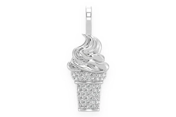 Ice Cream Diamond Pendant 14k Solid Gold .15ctw