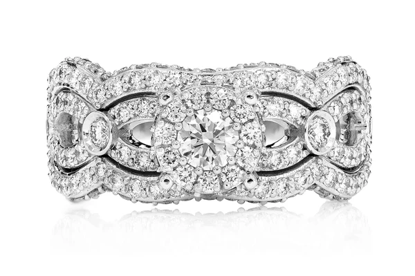 Cluster Bezel 4 Row Diamond Engagement Ring- All Natural - 1.75ctw 