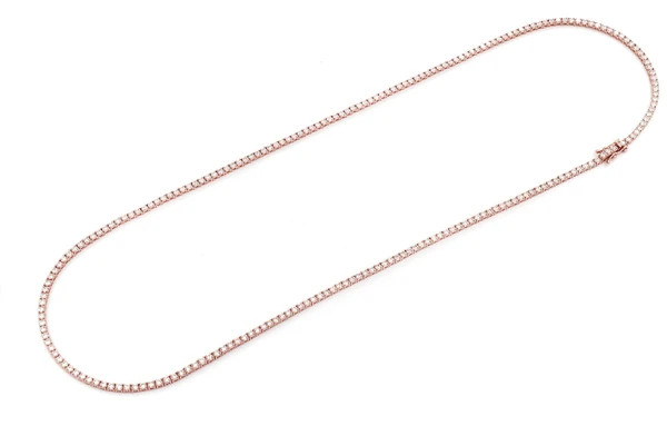 6pt Prong Set Diamond Tennis Necklace 14k Solid Gold 10.50ctw
