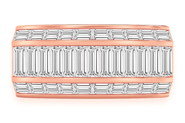 Baguette Channel Diamond Ring 14k Solid Gold 2.50ctw