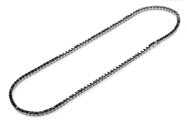 Black Diamond Prong Set Tennis Necklace 14k Solid Gold 62.25ctw