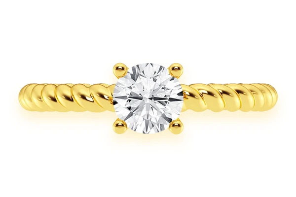 .50ct Round Solitaire - Twist Band - Diamond Engagement Ring - All Natural