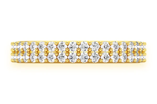 Two Row Diamond Band 14k Solid Gold 0.70ctw