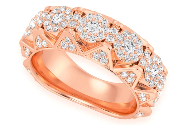 Pyramid Deluxe Diamond Ring 14k Solid Gold 1.30ctw