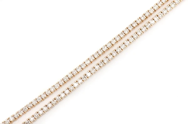 4pt Prong Set Diamond Tennis Necklace 14k Solid Gold 8.75ctw