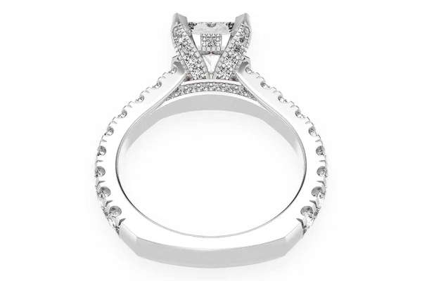 Thinn - 1.00ct Princess Solitaire - Single Row Scallop - Diamond Engagement Ring - All Natural Vs Diamonds
