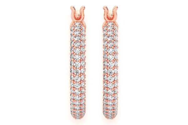 Bubbly Eternity Hoop Diamond Earrings 14k Solid Gold 4.00ctw