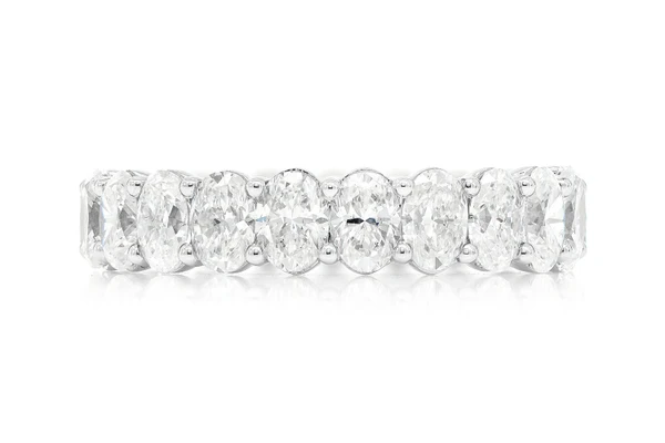 25pt Oval Eternity Diamond Ring 14k Solid Gold 5.00ctw