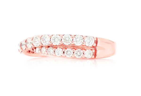 Crossover Diamond Ring 14k Solid Gold 1.00ctw