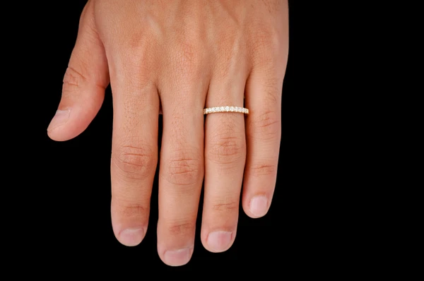 One Row Diamond Band 14k Solid Gold 0.50ctw