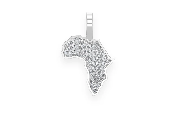 Africa Diamond Pendant 14k Solid Gold 0.25ctw