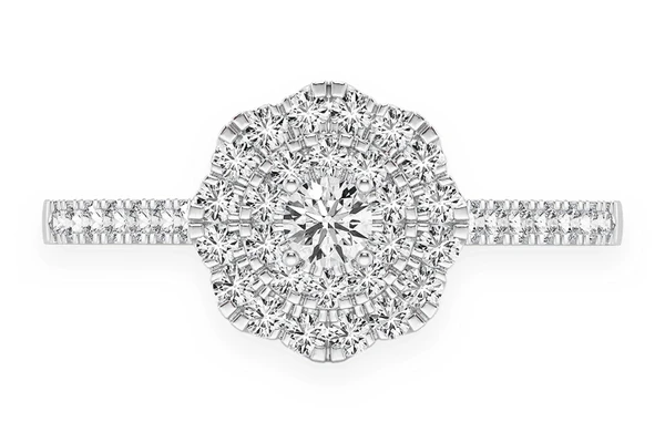 0.50ctw Single Band Flower Diamond Engagement Ring - All Natural
