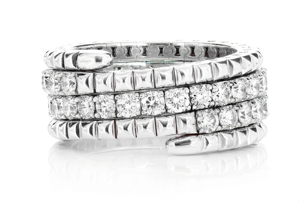 Diamond Flex Wrap Ring 14k Solid Gold 2.50ctw 