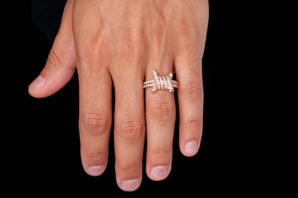 Barbed Wire Diamond Ring 14k Solid Gold 1.70ctw