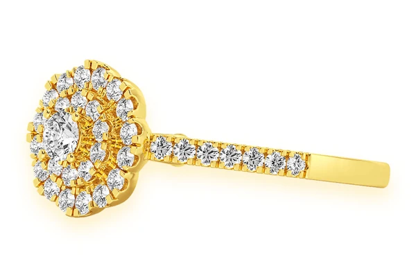 0.50ctw Single Band Flower Diamond Engagement Ring - All Natural