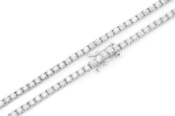 6pt Prong Set Diamond Tennis Necklace 14k Solid Gold 10.50ctw