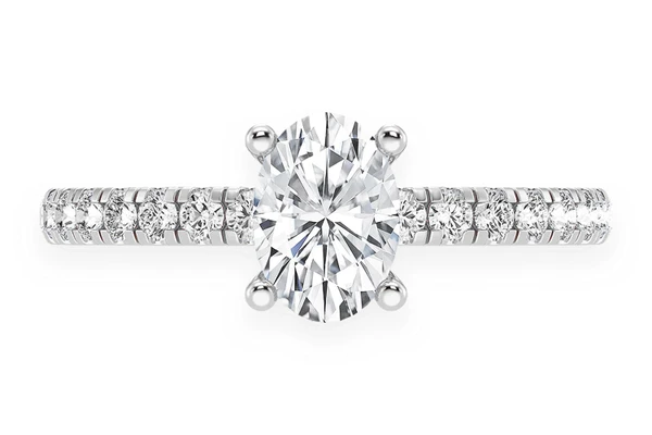 Thinn - 0.75ct Oval Solitaire - One Row Under Halo - Diamond Engagement Ring - All Natural