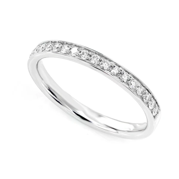 Border Band Diamond Ring 14k Solid Gold 0.25ctw