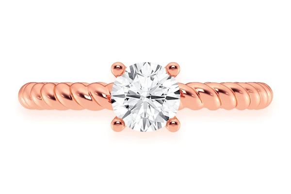 .50ct Round Solitaire - Twist Band - Diamond Engagement Ring - All Natural